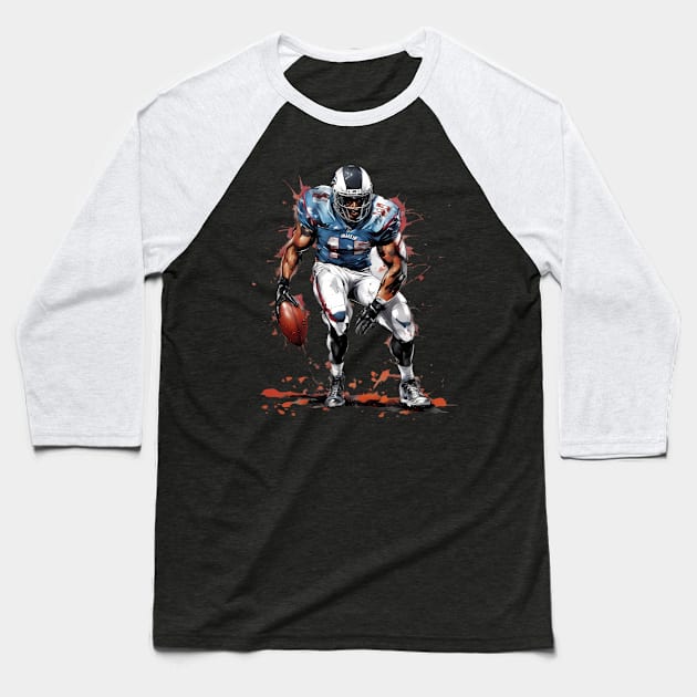 American Football Linebacker Baseball T-Shirt by animegirlnft